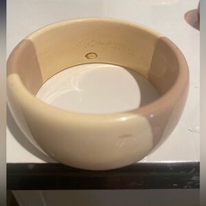Givenchy Taupe and Cream Lucite Pattern Bangle Bracelet Vintage